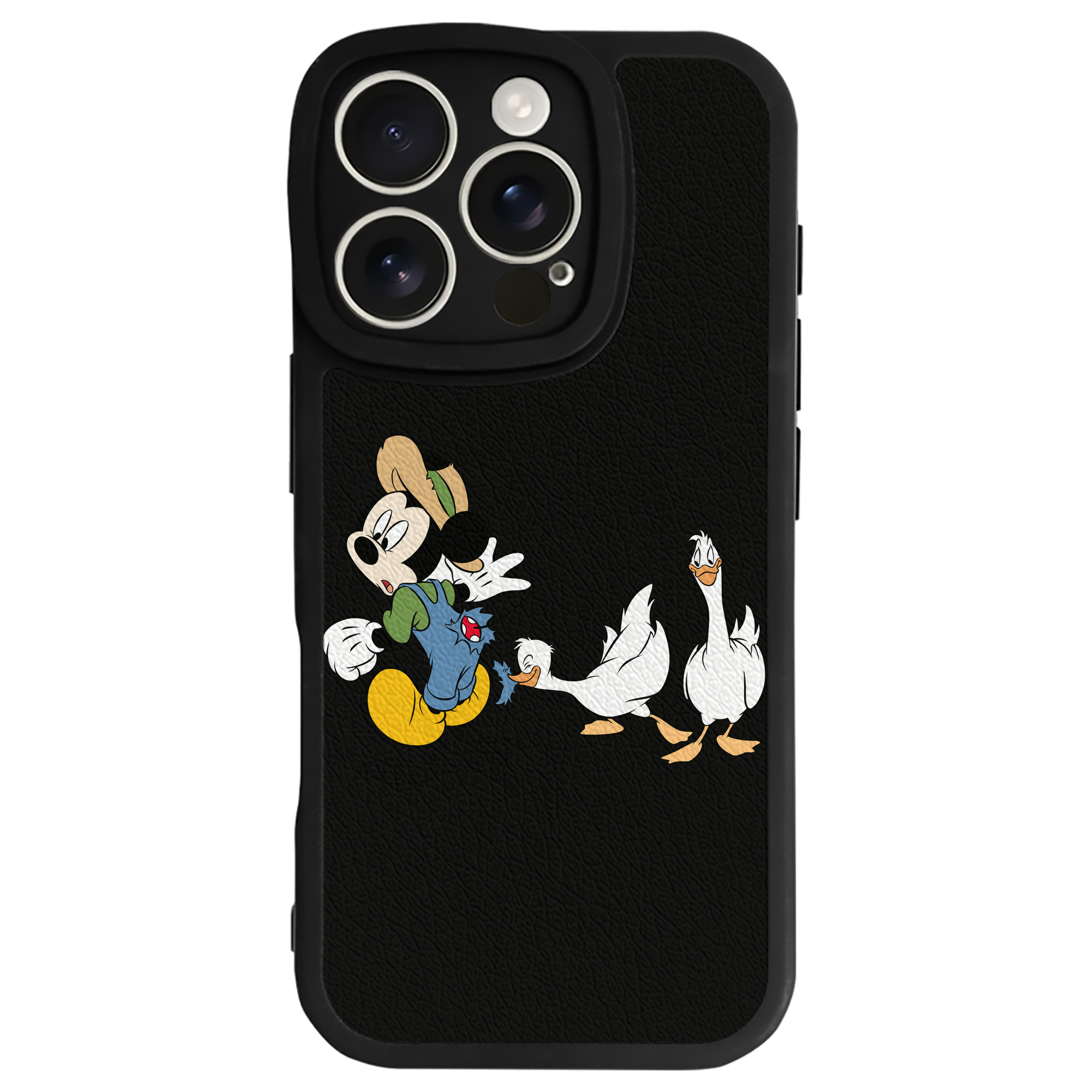 （画像用） ミッキーマウス Mickey Mouse 【iPhone 16シリーズ対応】シリコンスマホケース（レザー調） 材質：シリコン